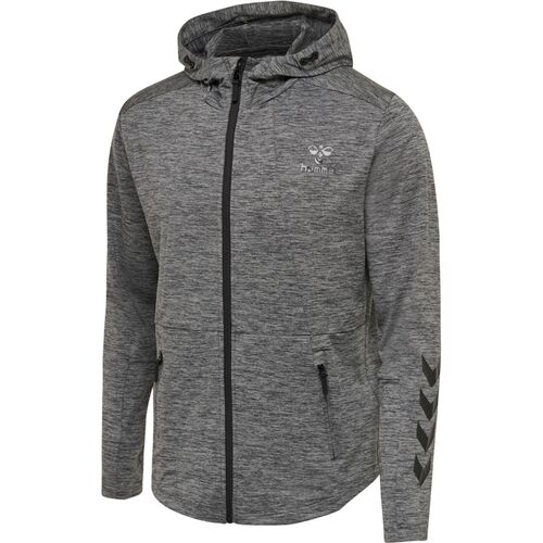 Hummel Hmlaston Zip Hoodie - dark grey melange