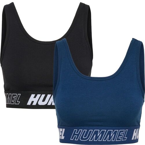 Hummel Hmlte Maja 2-Pack Cotton Sports Top - black/insigina blue