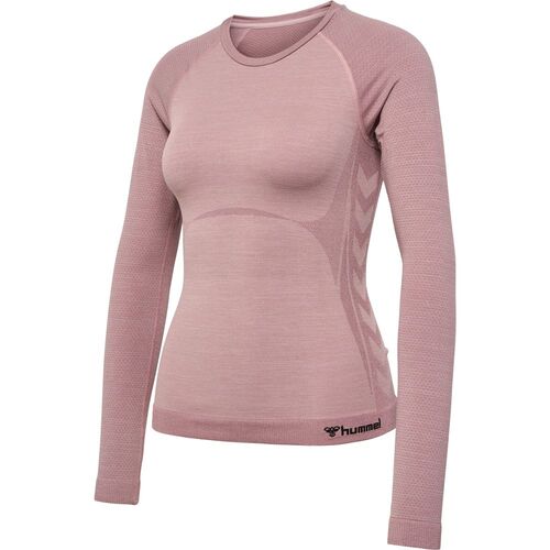 Hummel Hmlclea Seamless Tight T-Shirt Ls - woodrose/rose taupe melange