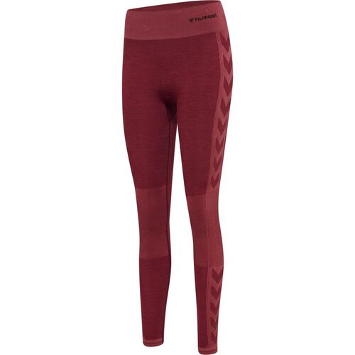 Hummel Hmlclea Seamless Mid Waist Tights - cabernet/apple butter melange