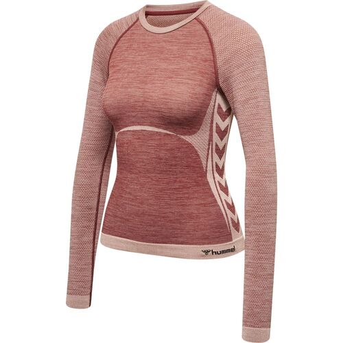 Hummel Hmlclea Seamless Tight T-Shirt Ls - withered rose/rose tan melange