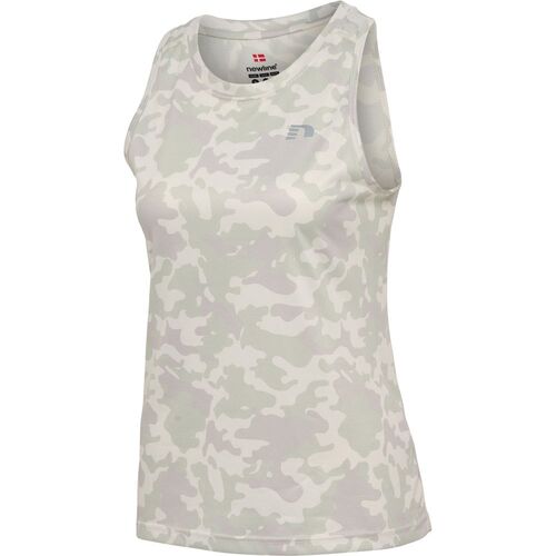 newline Women Running Singlet - oyster mushroom aop