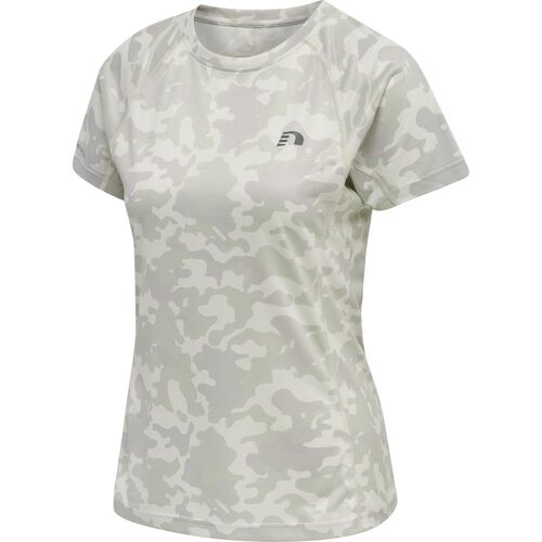newline Women Running T-Shirt S/S - oyster mushroom aop