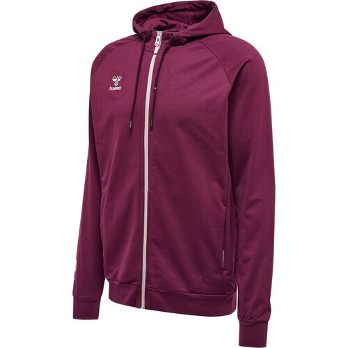 Hummel Hmlmove Grid Cotton Zip Hoodie - grape wine