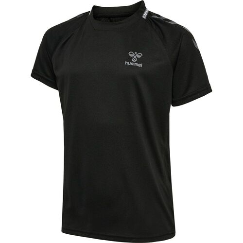 Hummel Hmlongrid Poly Jersey S/S Kids - jet black/forged iron