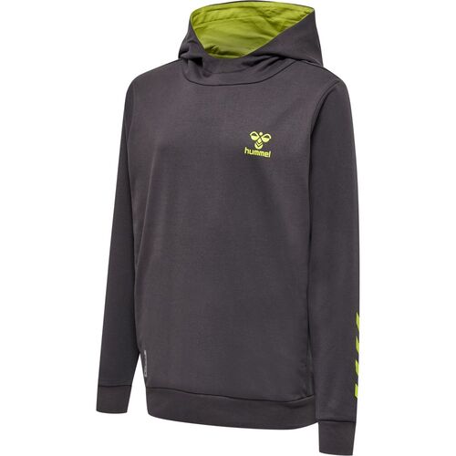 Hummel Hmloffgrid Cotton Hoodie Kids - forged iron/dark citron