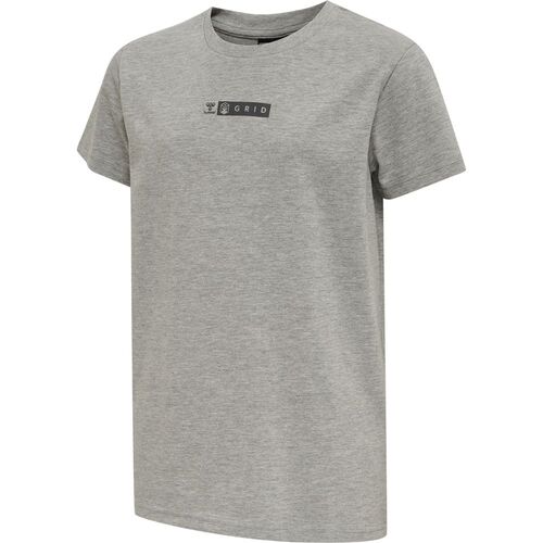 Hummel Hmloffgrid Tee S/S Kids - grey melange/forged iron