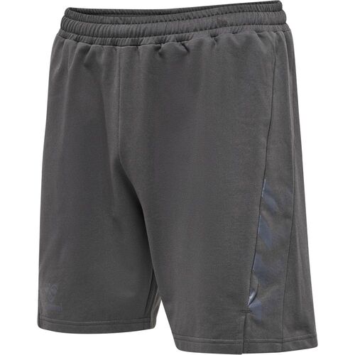 Hummel Hmloffgrid Cotton Shorts - forged iron/jet black