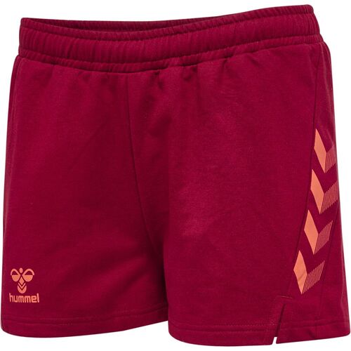 Hummel Hmloffgrid Cotton Shorts Wo - rhubarb/nasturtium