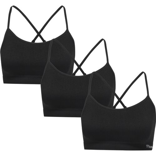 Hummel Hmljuno 3 Pack Seamless Bra - black