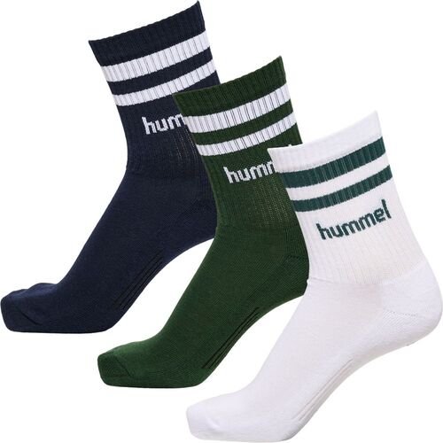 Hummel Hmlretro Col 3-Pack Socks Mix - dark green/peacoat/white