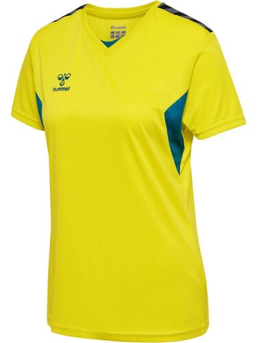 Hummel Hmlauthentic Pl Jersey S/S Woman - sulphur spring/blue coral