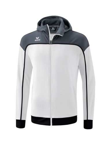 Erima Change Training Jacket With Hood - white/slate grey/black