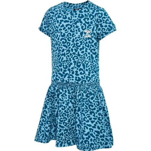Hummel hmlFLOWY AOP DRESS S/S - blue coral