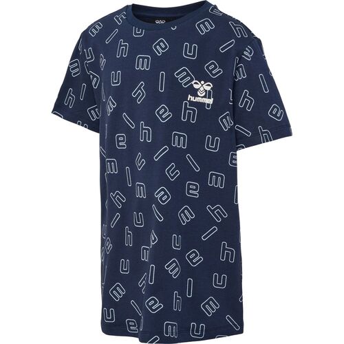 Hummel hmlFLOW AOP T-SHIRT S/S - black iris