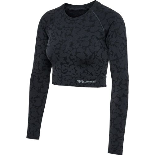 Hummel hmlMT PI SEAMLESS CROP T-SHIRT L/S - black
