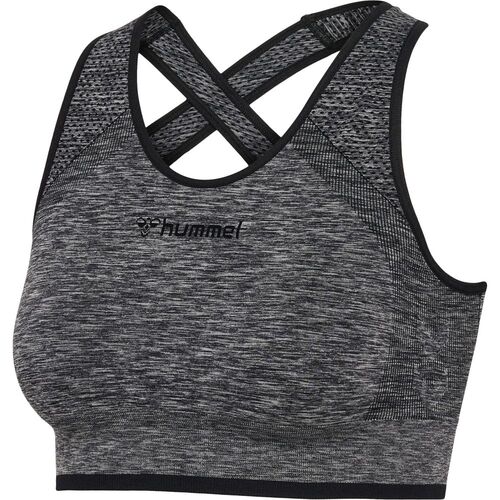 Hummel hmlMT UNA SEAMLESS SPORTS TOP - black melange