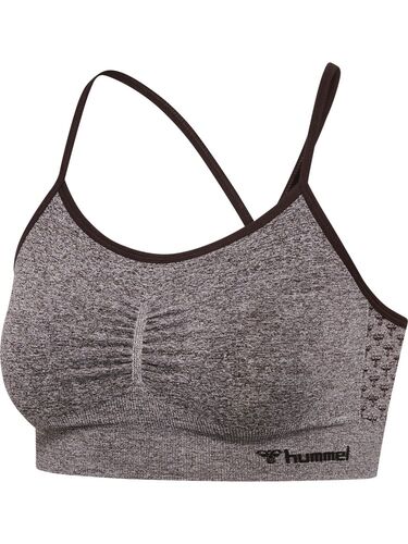 Hummel hmlCI SEAMLESS SCRUNCH SPORTS BRA - chocolate plum melange