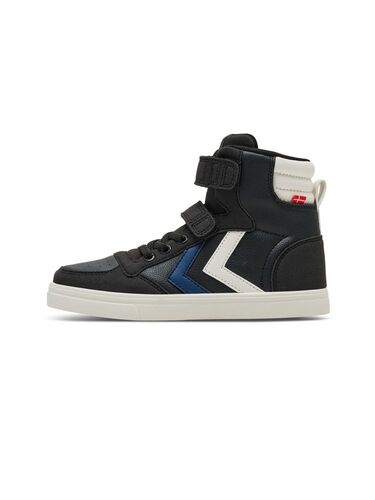 Hummel SLIMMER STADIL LEATHER HIGH JR - black/blue