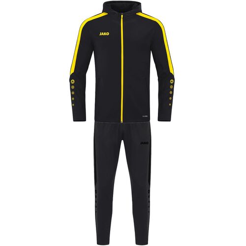 Jako Trainingsanzug Polyester Power mit Kapuze - schwarz/citro