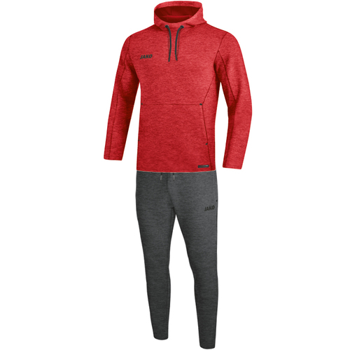Jako Jogginganzug Premium Basics mit Kapuzensweat - rot meliert