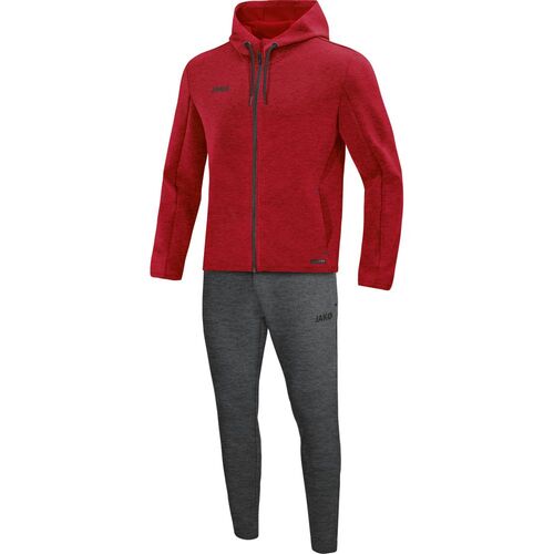 Jako Jogginganzug Premium Basics mit Kapuze - rot meliert