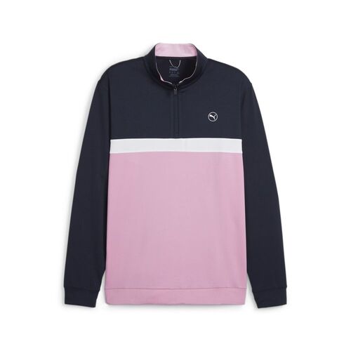 Puma Pure Colorblock 1/4 Zip - deep navy-pink icing