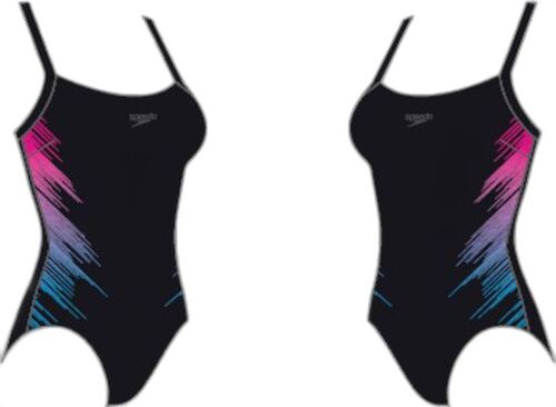 Speedo Shaping Scoop Neck 1Pc Plmt Af - blk/pnk