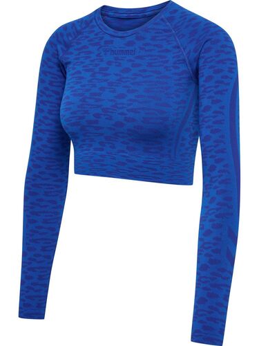Hummel Hmlmt Leo Seamless Crop T-Shirt L/S - olympian blue/sodalite blue me