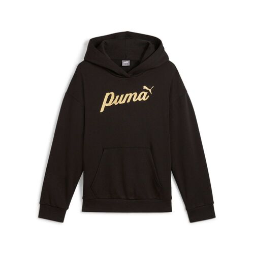 Puma Ess+ Script Metallic Hoodie Fl G - puma black-gold foil