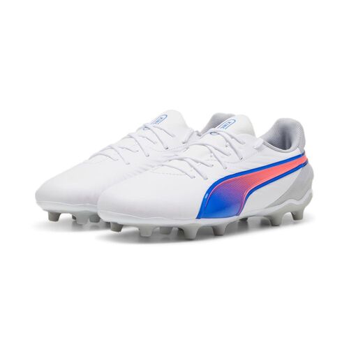 Puma King Match Fg/Ag Jr - puma white-bluemazing-flat light gray