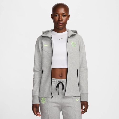 Nike FC Barcelona Tech Fleece Windrunner Nike Fu�ball-Hoodie Kapuze mit durchgehendem Rei�verschluss f�r Damen