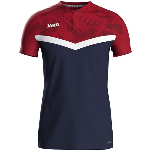 Jako Polo Iconic - marine/chili rot