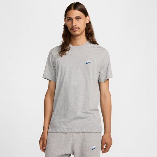 Nike M Nsw Club Dt Tee - dk grey heather/court blue/white