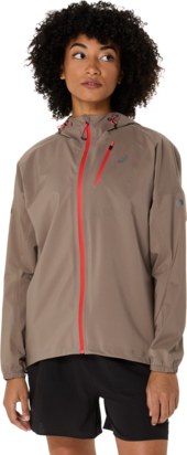 Asics Fujitrail Elite Waterproof Jacket - taupe grey