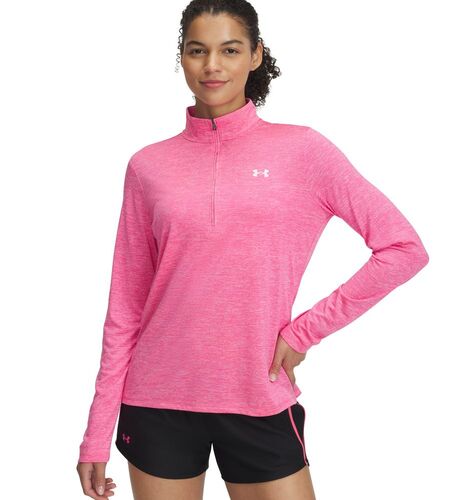 Under Armour Tech 1/2 Zip- Twist - super pink
