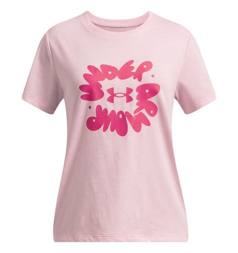 Under Armour Ua Bubble Wordmark Ss - prime pink