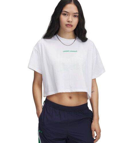 Under Armour Ua W Varsity Mix Hw Ss Crop - white