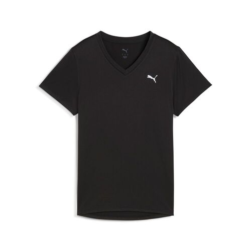 Puma W TAD ESSENTIAL VNECK Tee - schwarz