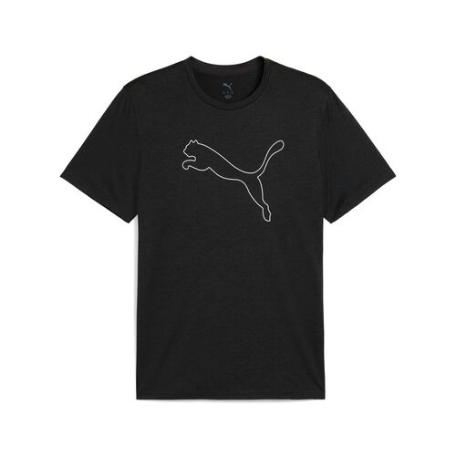 Puma M TAD ESSENTIAL HEATHER CAT TEE (CF large cat) - schwarz