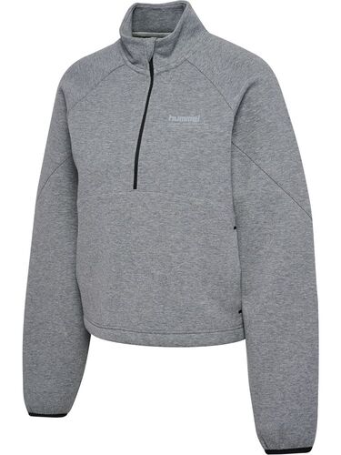 Hummel Hmltech Fleece Women Boxy Half Zip - grey melange