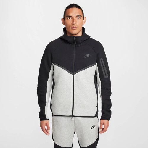 Nike M Nk Tch Flc Fz Wr Hoodie - black/dk grey heather/black