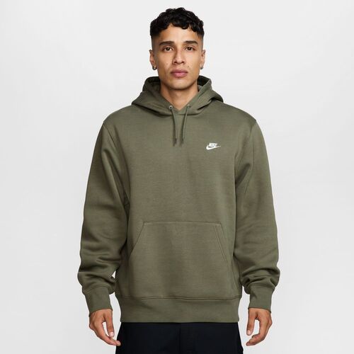 Nike M Nk Club Bb Po Hoodie - medium olive/medium olive/white