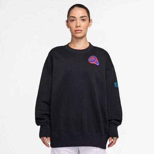 Nike Ent W Nsw Phnx Flc Os Crew - black/black/vivid purple