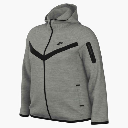 Nike W Nsw Tch Flc Wr Fz Hdy 2 - dk grey heather/black