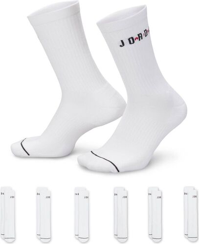 Nike U J Ed Poly Crew Jor 6Pr - 144 - white/gym red/black