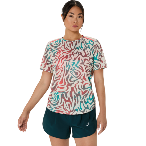 Asics Road All Over Print Ss Top - birch