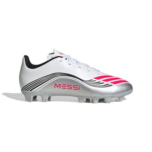 adidas F50 Messi Club Fg/Mg J - ftwwht/lucred/silvmt