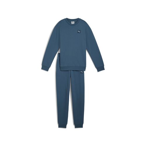 Puma ESS ELEVATED Relaxed Crew Sweat Suit FL B - blau