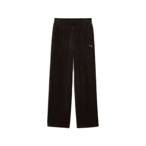 Puma ESS ELEVATED Velour Rib Straight Leg Pant - schwarz